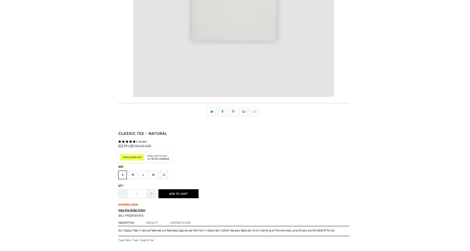 1. Do you use standard product page layout? (gallery on the left and overview on the right) 2 Bad Example